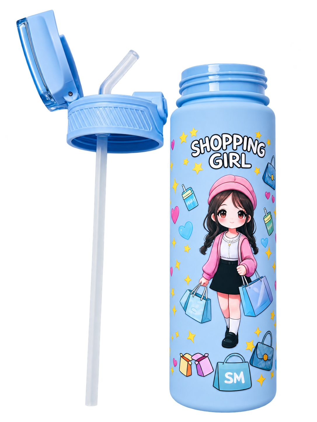 زجاجة مياه-SHOPPING GIRL — أزرق سماوي — صورة 2